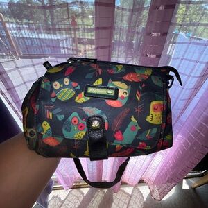 Lesportsac Black Bag with Colorful Bird Print